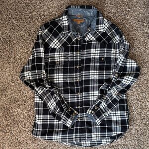 JACHS Girlfriend Black and White Plaid Button Down Shirt